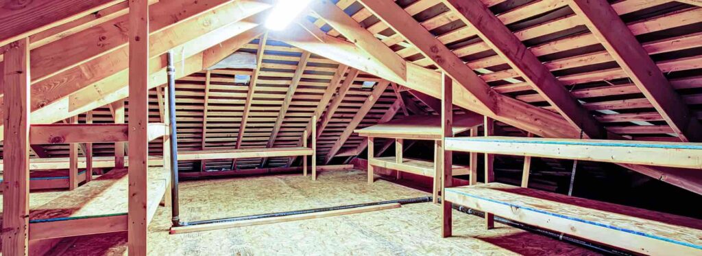 Attic with no insulation